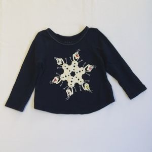 babyGap x disney frozen olaf graphic long sleeve shirt 12-18 months baby girl